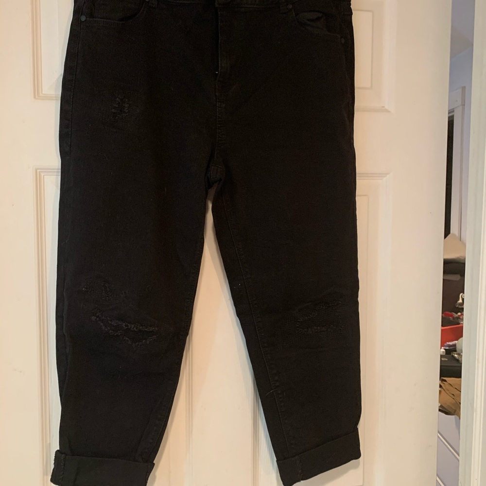 black ripped jeans